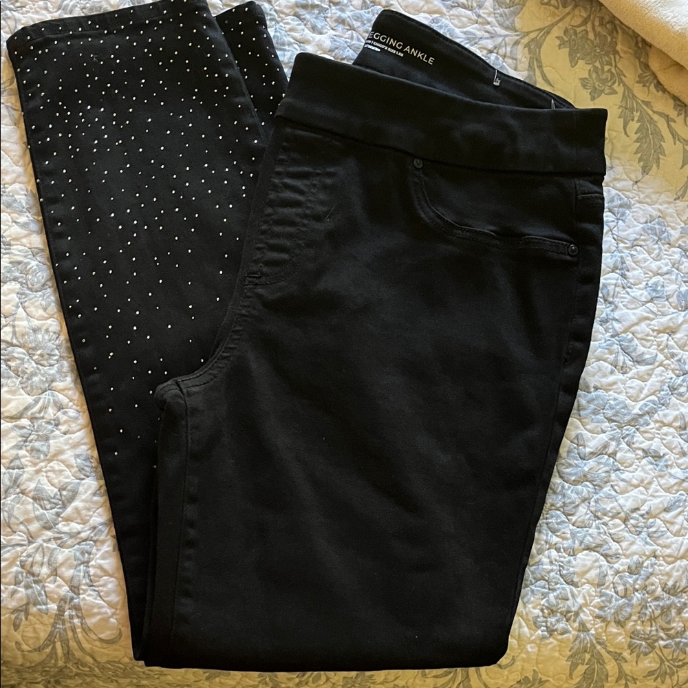 Chico's Black Jeggings with sparkling accents